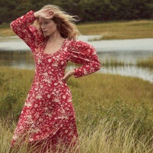Doen Clarence Dress in Red Oak Bluffs Floral XL